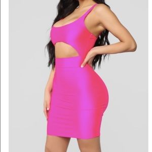 Fashion Nova NWT Hot Pink Bodycon Dress